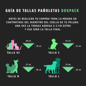 Guia de tallas pañolestas Dogpack